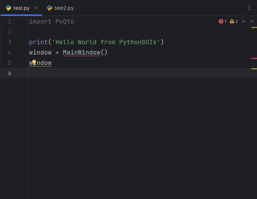 PyCharm's Editor window