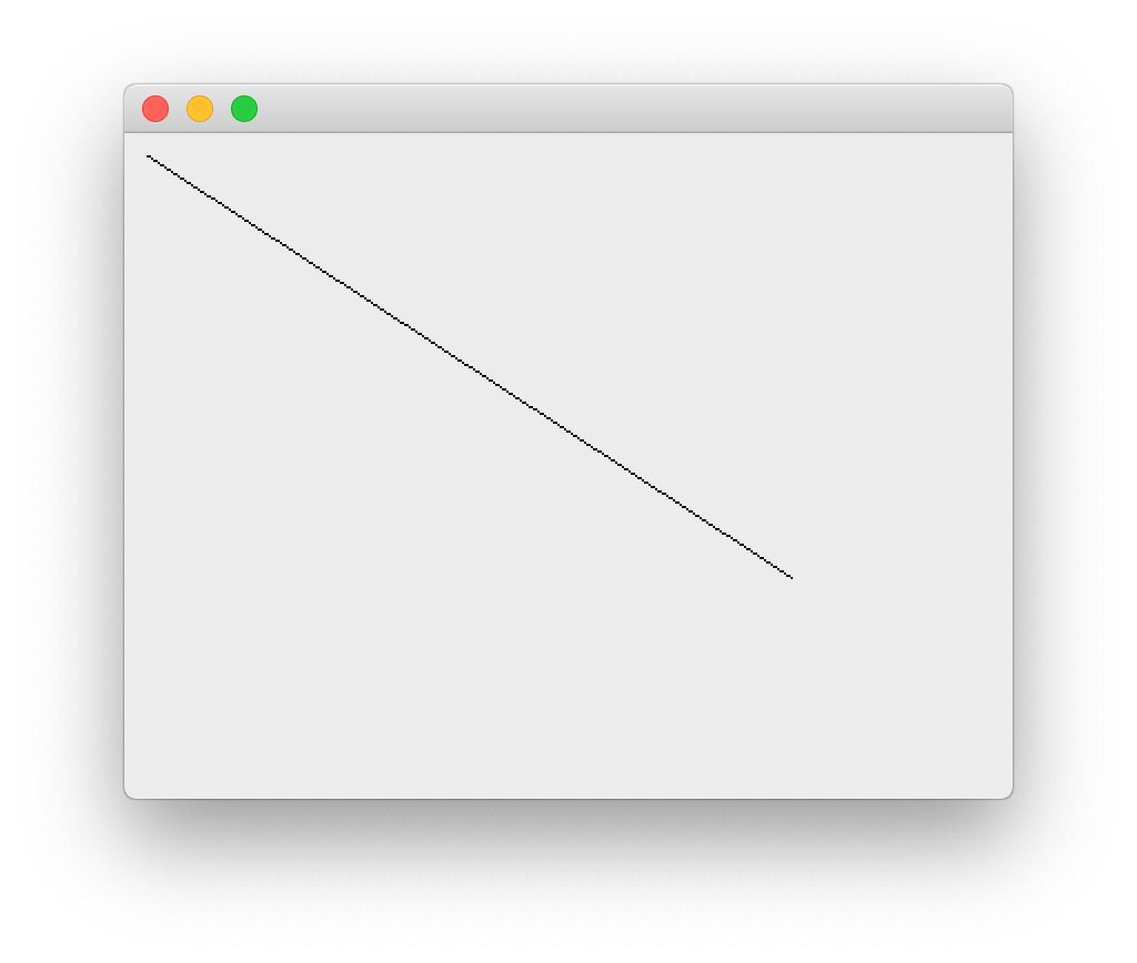 A single black line on the canvas.