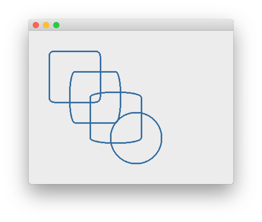 Rounded rectangles.