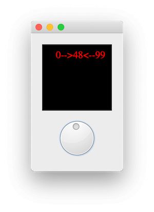 Displaying the current QDial value in text.