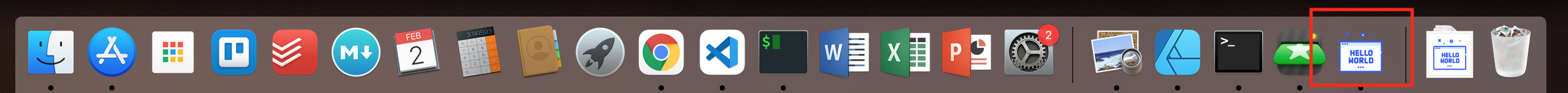 Custom application icon in the dock