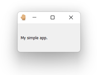 Window showing the custom hand icon