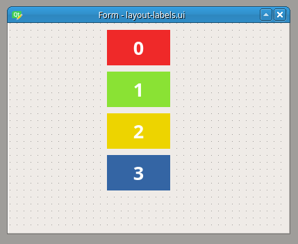 Qt Designer — Form with colored labels