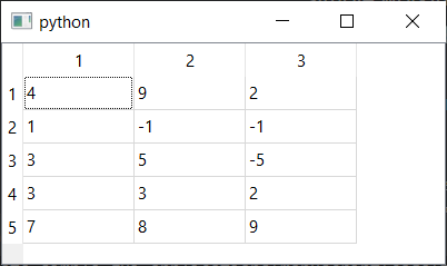 Basic QTableView example