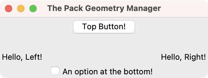 Demo GUI using the grid geometry manager in Tkinter